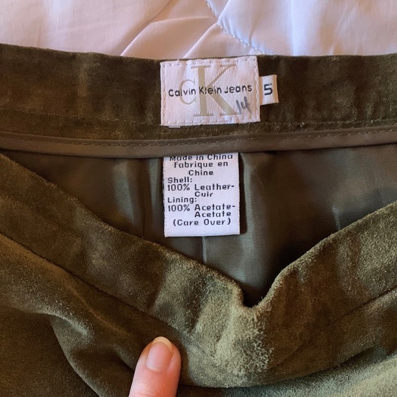 Calvin Klein Skirts Calvin Klein Real Leather Mini Skirt Poshmark